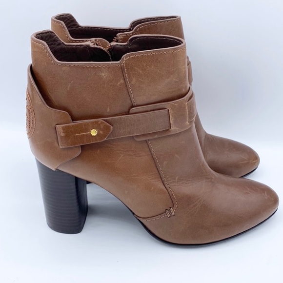 Tory Burch Women's Colton Leather‎ Booties in Almond - Picture 2 of 13